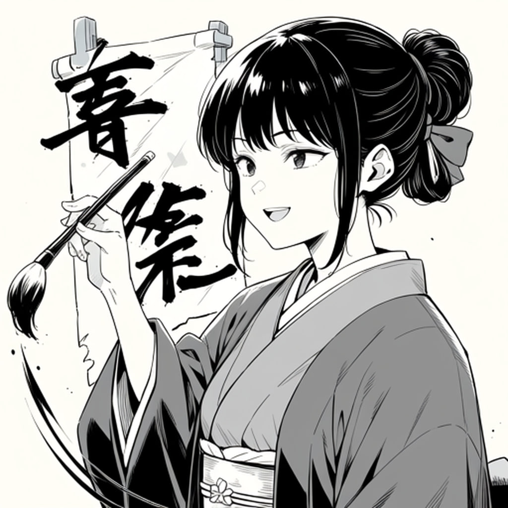 Ink kimono calligrapher